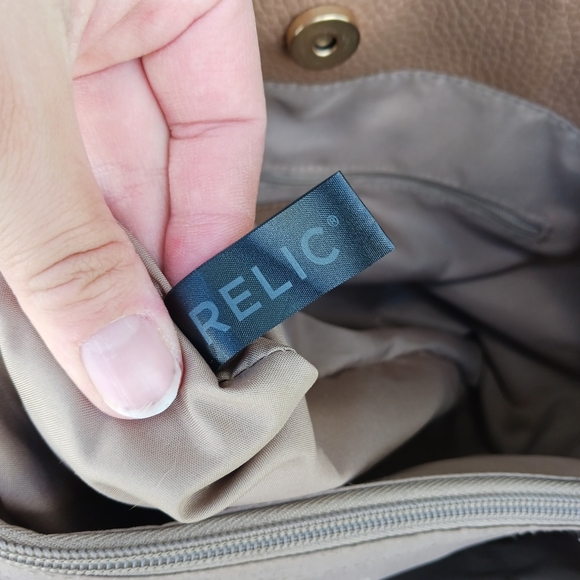 RELIC by Fossil Bailey Double Faux Vegan Leather Shoulder Purse Tote Bag Handbag - Picture 5 of 11